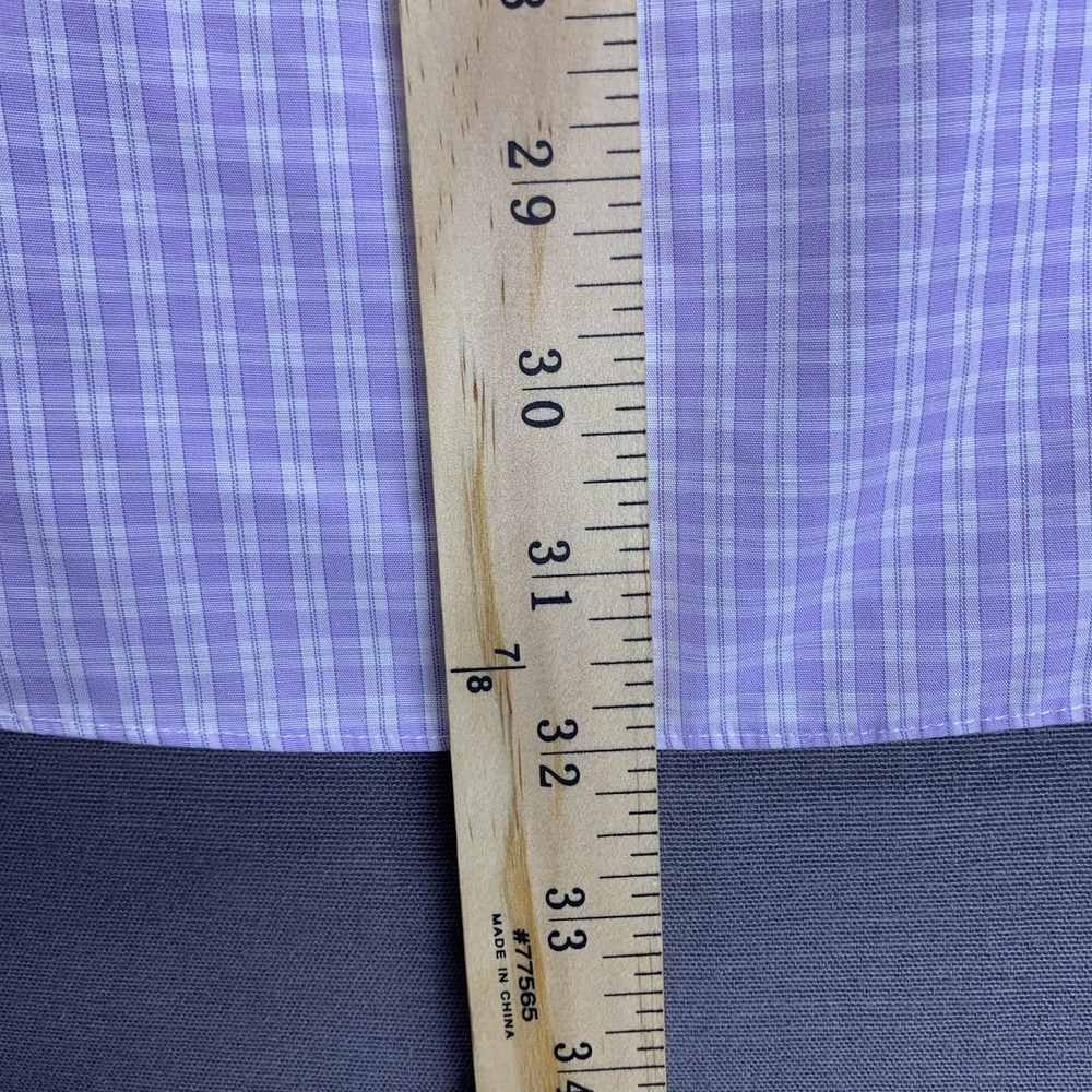 Brooks Brothers Shirt Mens 16.5 34 Purple Check Regent Non-Iron Supima Cotton - Picture 11 of 14